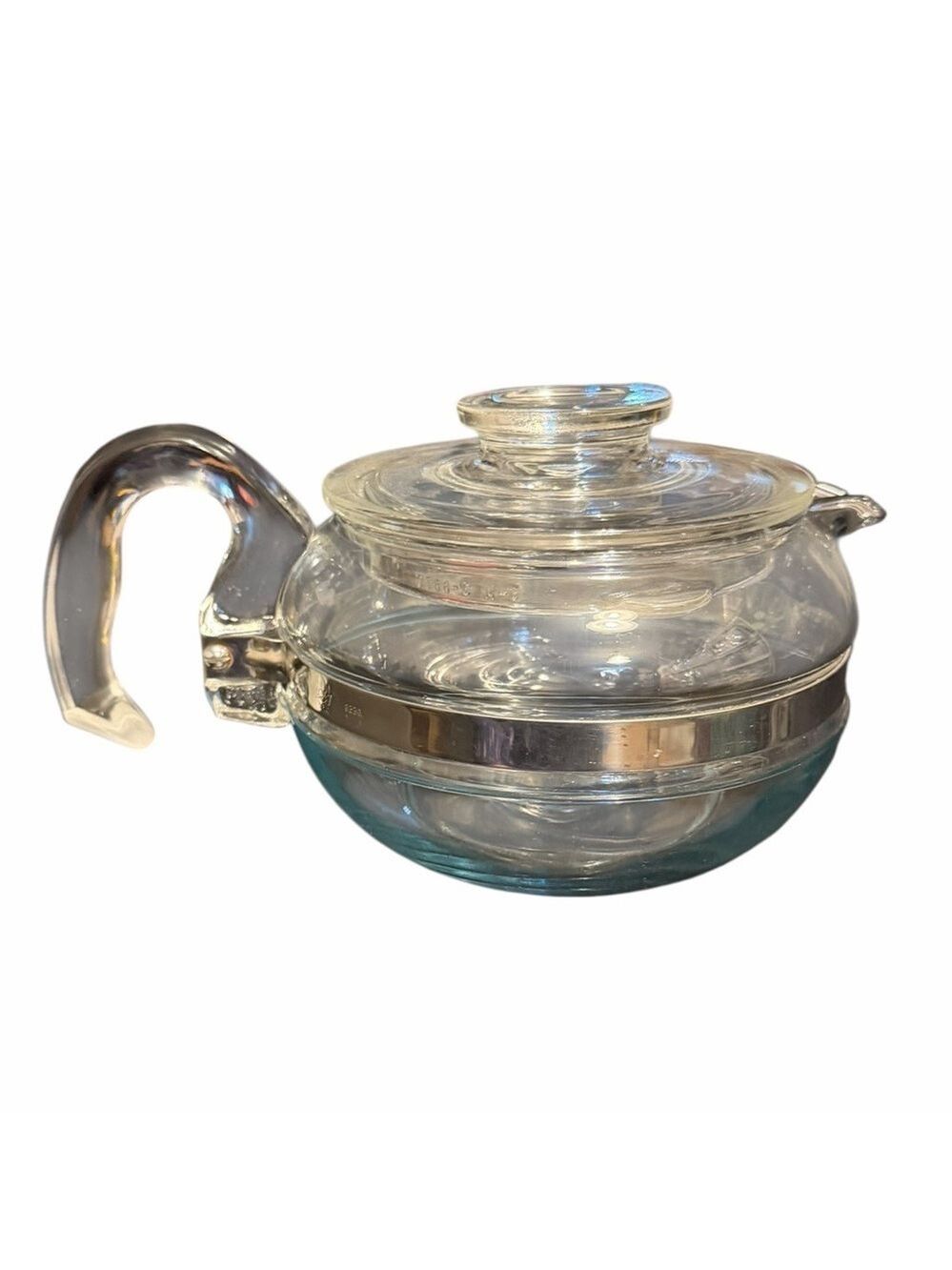 Vintage Pyrex Coffee MCM Flameware Stovetop Clear Glass Teapot